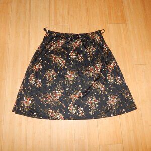 Teddi Size 34 Floral Black Skirt Vintage Boho Flower Bohemian Peasant